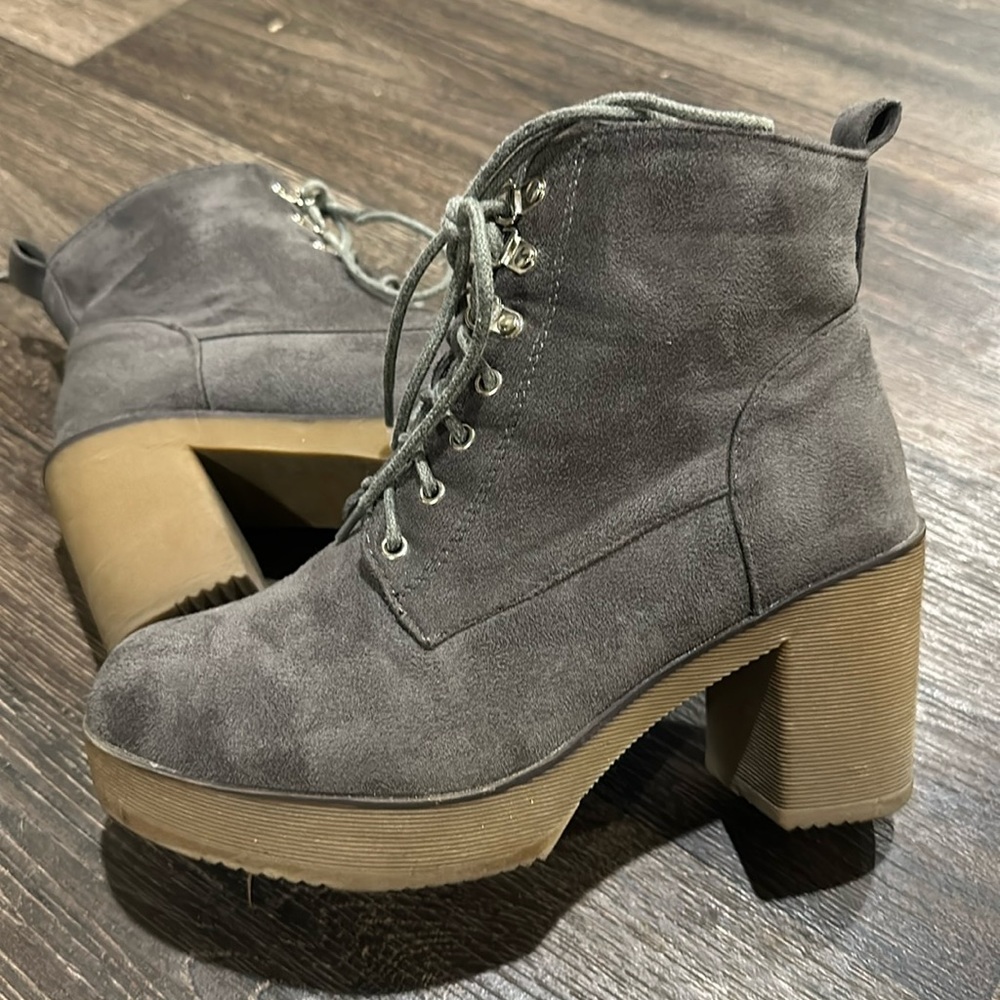 Suede Heel Boots
